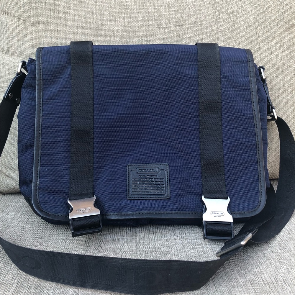 Navy Coach Messenger Bag